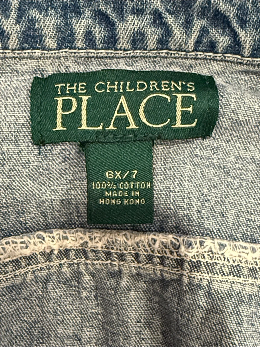 The Children's Place Med Blue Denim Jacket with Floral Embroidery Size 6X/7